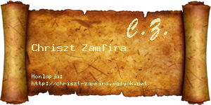 Chriszt Zamfira névjegykártya